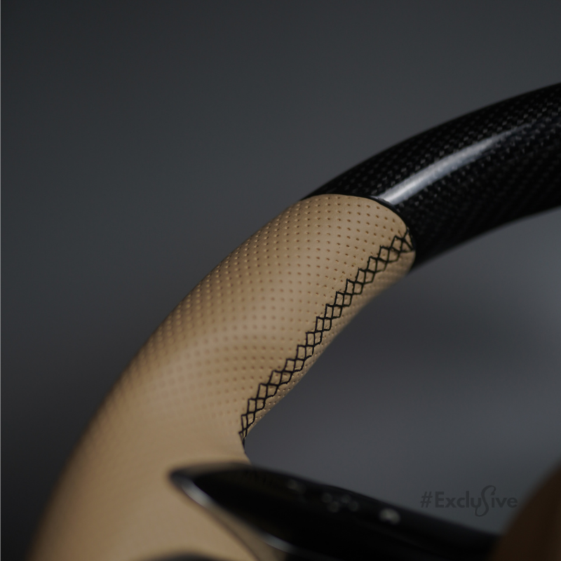 Custom Steering LTD Beige Perforated Leather Steering Wheel Cover For Mercedes CLS-Class 2004-2010