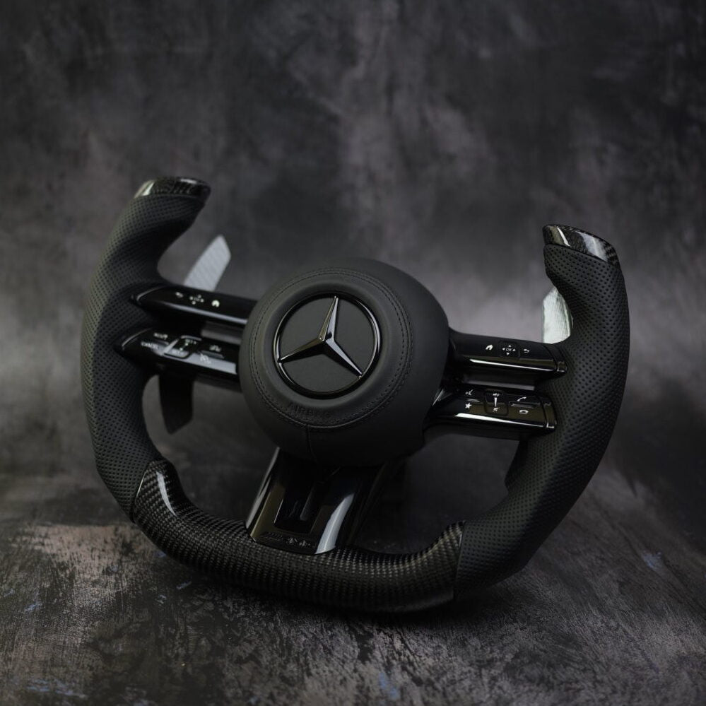 Real Beige Leather Steering Wheel Cover For Mercedes CLS-Class 2004–2010 – Custom Steering LTD