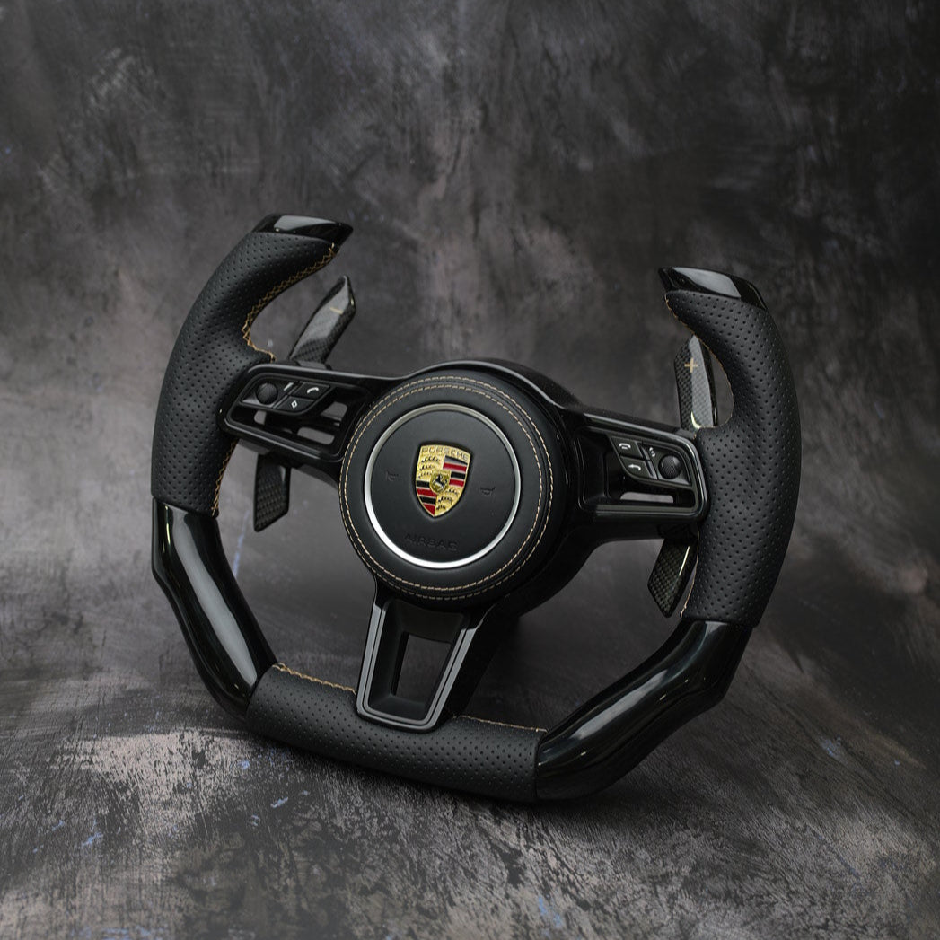 Exclusive Steering Custom Steering Wheel  for Porsche 911 (991.2) / GT3/GT3RS(991) / 718 Boxster/Cayman (982) / Cayenne (958.2) / Panamera (971) / Macan(95B)  | 2014-2020